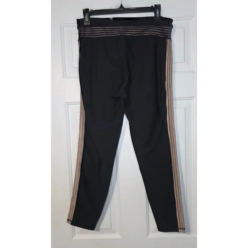 VICTORIA SECRET‎ SPORT SHADOW STRIPE BLACK HIGH RISE TIGHT LEGGINGS SIZE Large